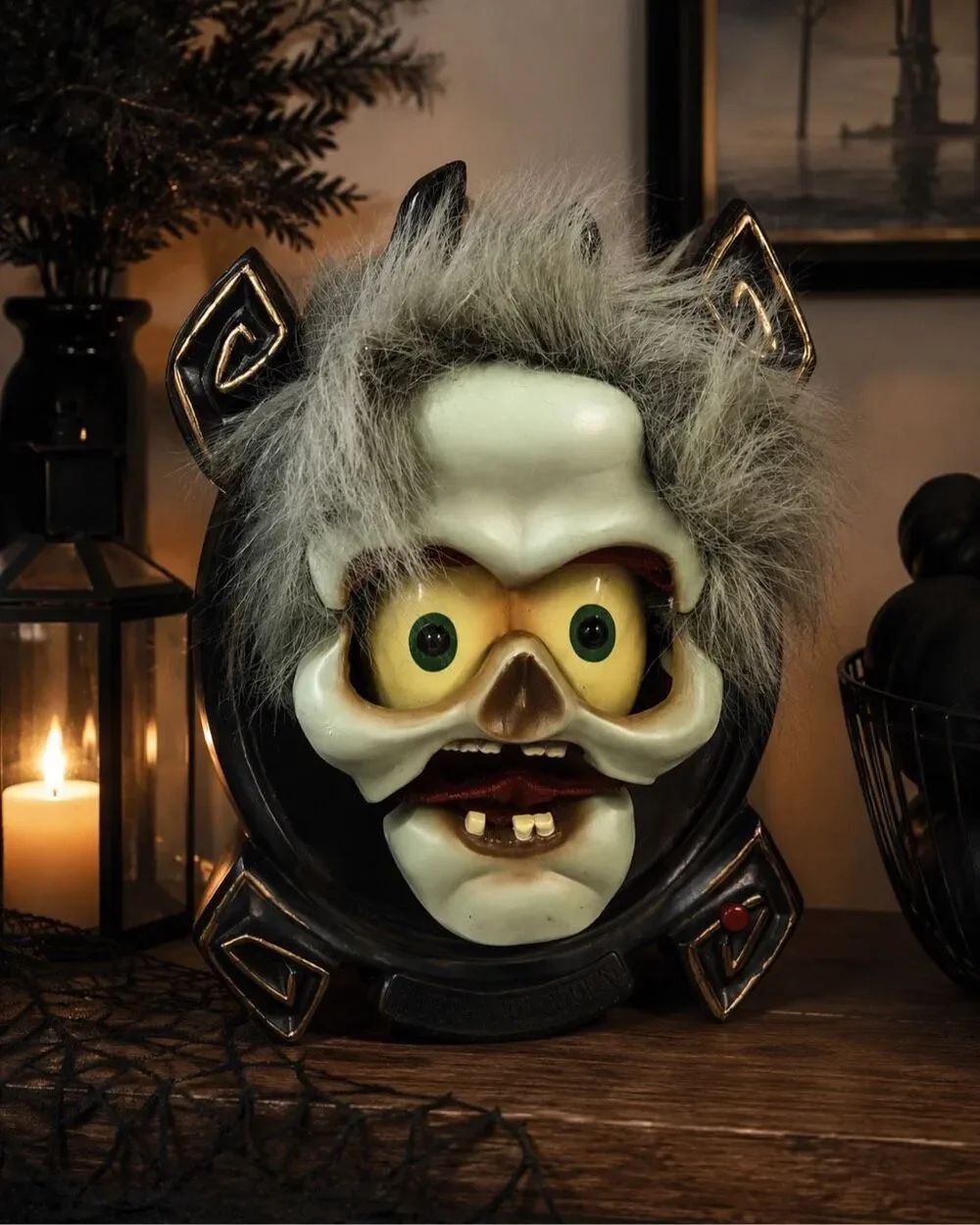 Halloween Animation Spooky Greeter Talking Animated Light Up Decoration Mask